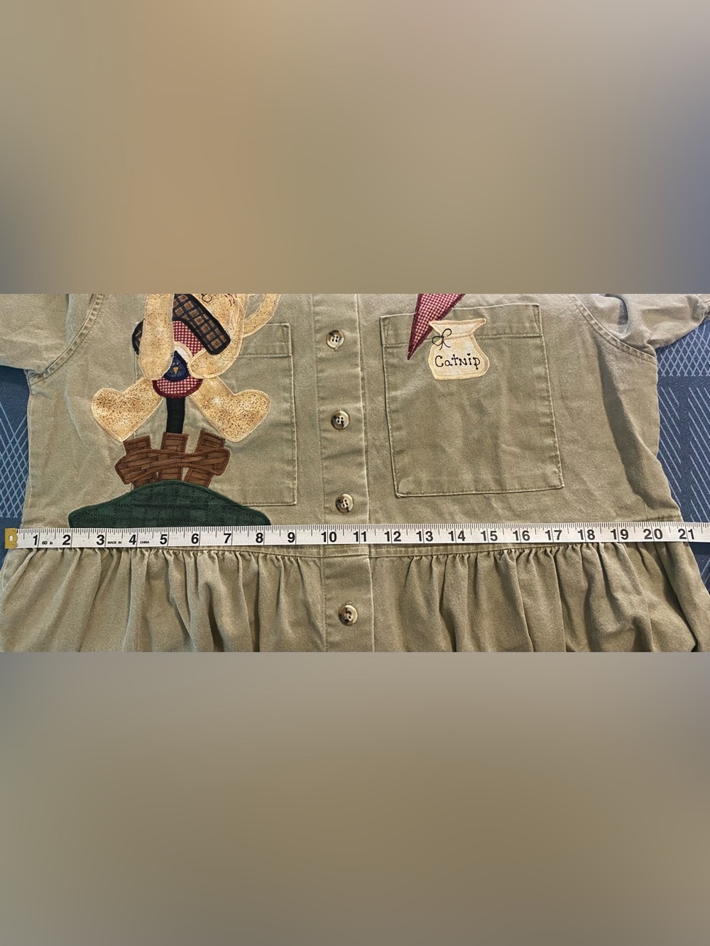Sunbelt Olive Green Button-Front Maxi Dress with Embroidered Patch - Picture 10 of 11